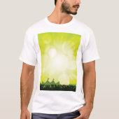 T-shirt Festival de musique verte silhouette concert foule (Devant)