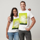 T-shirt Festival de musique verte silhouette concert foule (Unisexe)