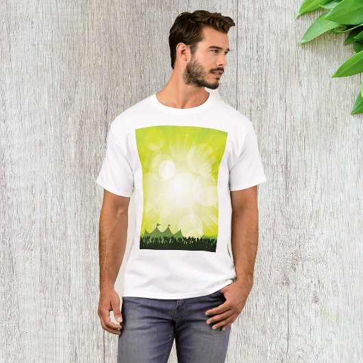 T-shirt Festival de musique verte silhouette concert foule