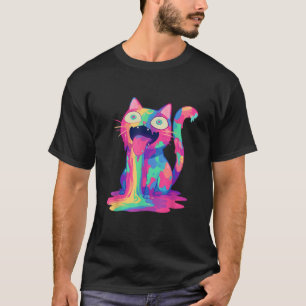 T-shirt Festival EDM Chat Arc-en-Ciel Fou Parti Trippy