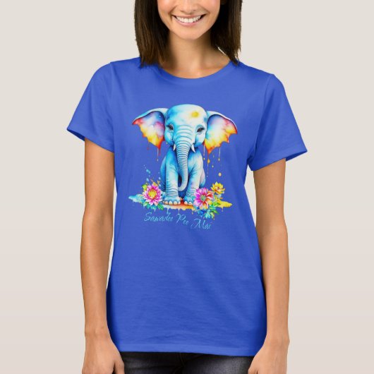 T-shirt Festival Elephant Songkran Aquarelle (Devant)