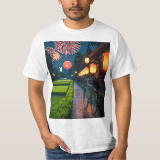 T-shirt Festival japonais de feux d'artifice de nuit T-shi
