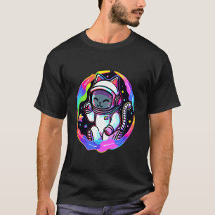 T-shirt Festival Psychedelique de Trippu de Chat Astronaut
