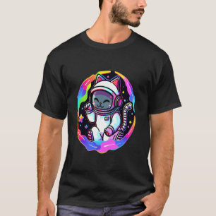 T-shirt Festival Psychedelique d'EDM de Chat Astronaute Tr