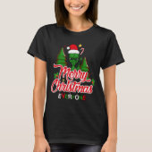 T-shirt Festive Alien vert brandissant Joyeux Noël 2023 (Devant)