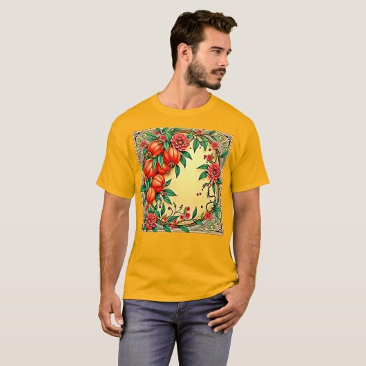 T-shirt Festive Automne Floral Illustration Design (Devant entier)