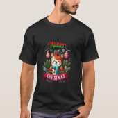 T-shirt Festive Bear Snowman Christmas Design (Devant)