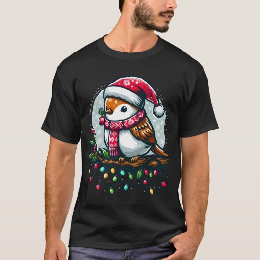 T-shirt Festive Bird fête Noël (Devant)