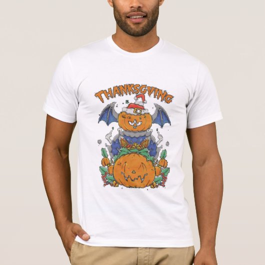 T-shirt "Festive Crossover : Halloween et Thanksgiving heu (Devant)
