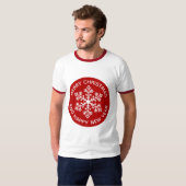 T-shirt Festive Festive aux Flammes de Neige Rouge (Devant entier)
