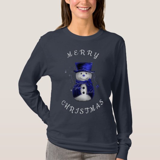 T-shirt Festive Frosty Cute Snowman Christmas (Devant)