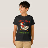 T-shirt Festive Goose On The Loose Christmas, Funny Christ (Devant entier)