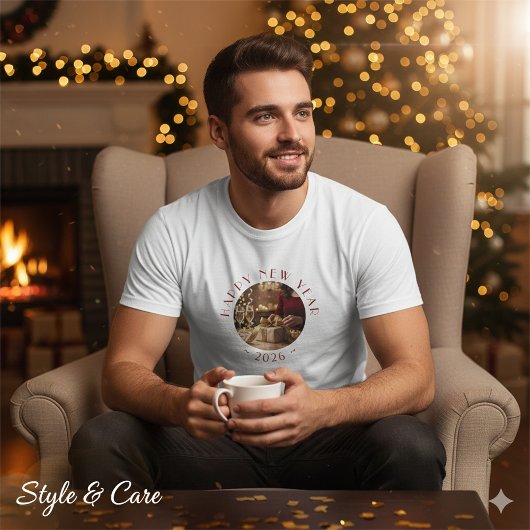 T-shirt Festive Happy New Year Custom Photo Text Party