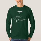 T-shirt Festive Joyeux Noël Cravate Bow Style Tuxedo (Devant)