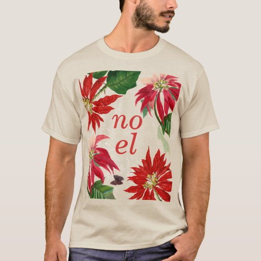 T-shirt Festive Noel Poinsettia Floral (Devant)