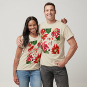 T-shirt Festive Noel Poinsettia Floral (Unisexe)