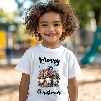 T-shirt Festive Nordic Gnome Trio with Candles and Winter 