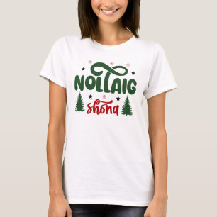T-shirt Festive rouge et vert Nollaig Shona