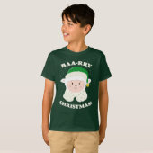 T-shirt Festive Sheep Says Baa-rry Christmas! (Devant entier)