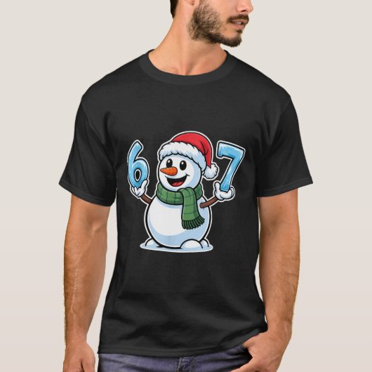 T-shirt Festive Snowman Christmas Winter Cheer 67 Number (Devant)