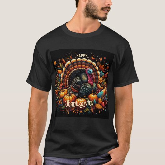 T-shirt Festive Thanksgiving Design (Devant)