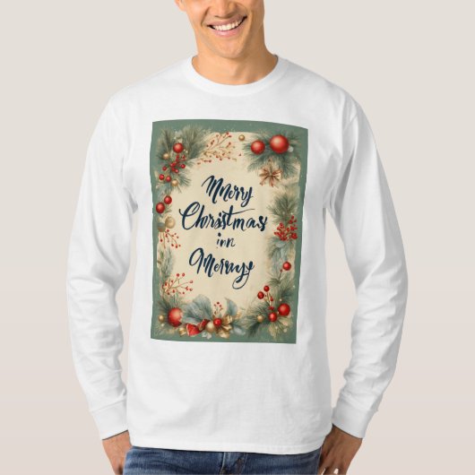 T-shirt "Festive Threads : Unwrap Basic Long Sleeve T-Shir (Devant)