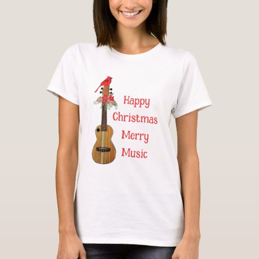 T-shirt Festive Ukulele Joyeux Noël Musique Merry (Devant)