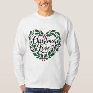 T-shirt Festive Wreath en forme de coeur 'Christmas Love'