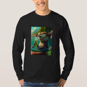 T-shirt Fêtard Thème Animal Tequila Loutre Flottante 3