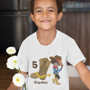 T-shirt Fête Anniversaire de enfant Cowboy Personnalisée H