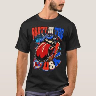 T-shirt Fête Aux Etats-Unis 4 juillet Langue Du Drapeau Am