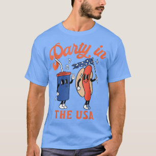 T-shirt Fête Aux États-Unis Amoureux des chiens Hot Usa Fu