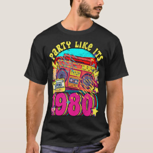 T-shirt Fête comme son 1980 80s 90s Retro Vintage blanc Di