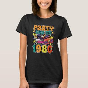 T-shirt Fête comme son 1980 80s 90s Retro Vintage blanc Di