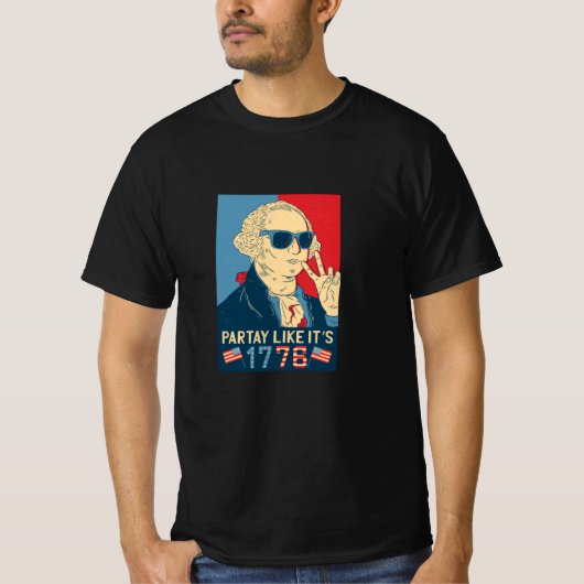 T-shirt Fête Comme Un Patriote Pour Le 4 Juillet (Devant)