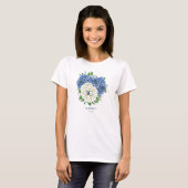 T-shirt Fête d'anniversaire 30 ans avec hydrangeas blancs  (Devant entier)