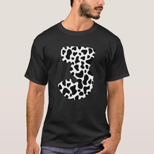 T-shirt Fête d'anniversaire 3 ans thème vache (Devant)