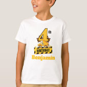 T-shirt Fête d'anniversaire 4 ans thème construction Dump (Devant)