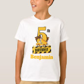 T-shirt Fête d'anniversaire 5 ans thème construction Dump (Devant)