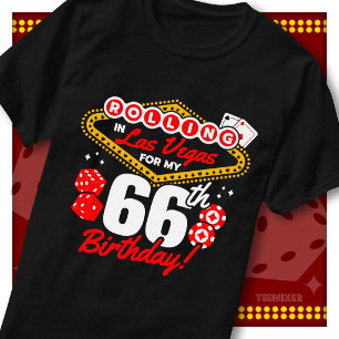T-shirt Fête d'anniversaire 66 ans au casino à Las Vegas