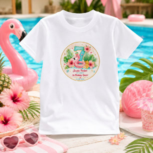T-Shirt Fête d'anniversaire 7 ans Tropical Flamingo Pool P