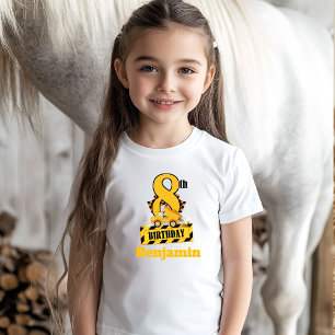 T-shirt Fête d'anniversaire 8 ans thème construction Dump 