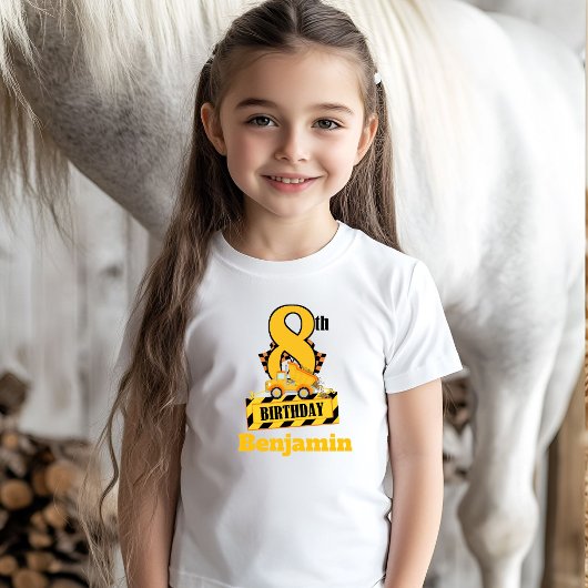 T-shirt Fête d'anniversaire 8 ans thème construction Dump