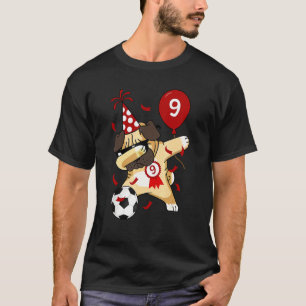 T-shirt Fête d'anniversaire 9 ans de soccer Pug Chien qui