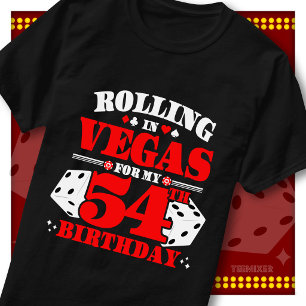 T-shirt Fête d'anniversaire à Vegas 54 ans avec des dés de