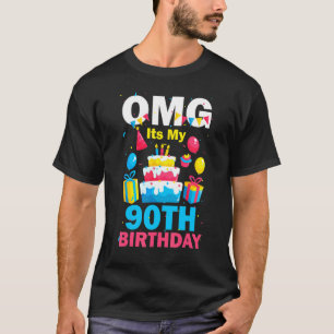 T-shirt Fête d'anniversaire de 90 ans OMG Joyeux 90e anniv