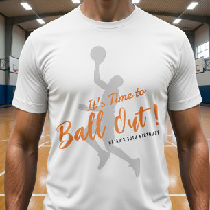T-shirt Fête d'anniversaire de basketball Il est temps de