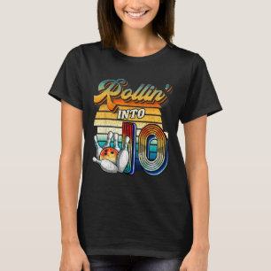 T-shirt Fête d'anniversaire de bowling pour les 10 ans Rol