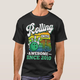 T-shirt Fête d'anniversaire de bowling qui entre dans sa 1