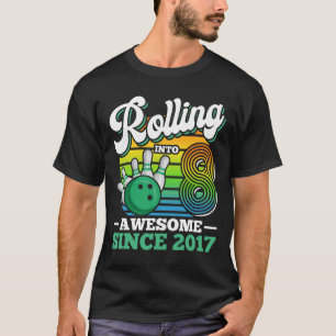 T-shirt Fête d'anniversaire de bowling qui entre dans sa 8